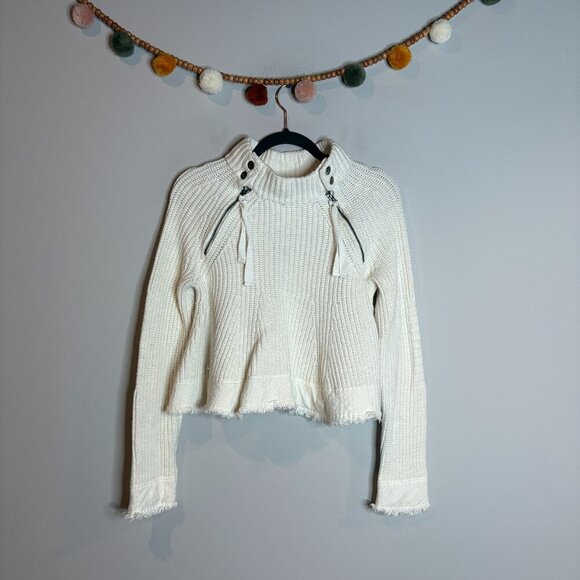 Free People Patches Of Me white trapeze sweater - Picture 2 of 7